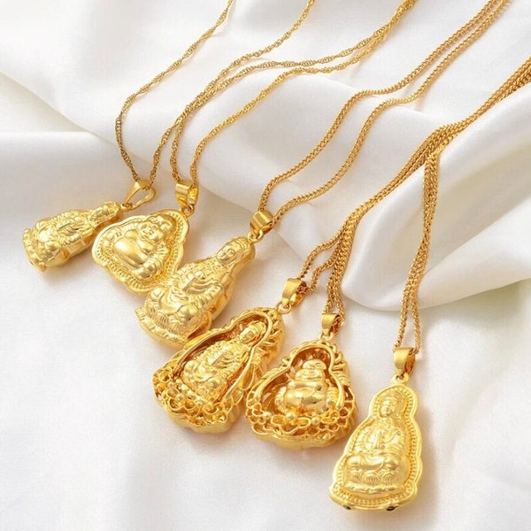Gold Buddha Pendant Etsy