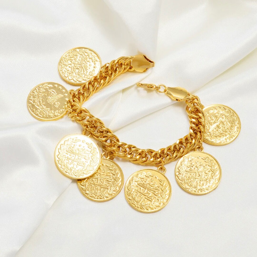 Beautiful Turkish Ancient Coin Bracelet 18K Gold Plated - Etsy