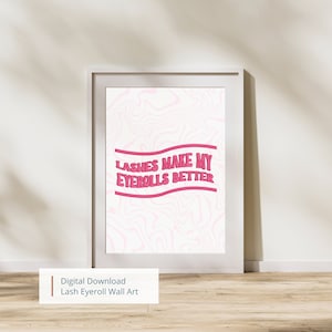Retro Lash Wall Art | Lash Artist Decor | Lash Print | Wall Decor