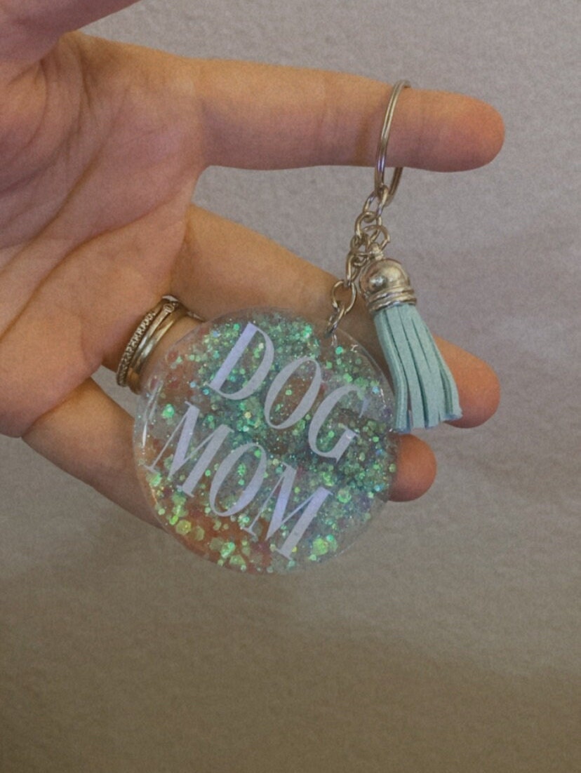Custom Glitter Acrylic Keychains Glitter Keychains Mama Etsy