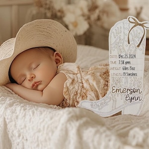 Western Name Sign, Baby Name Sign, Hospital Sign, Birth Stats, Western, Baby Sign, Gift, Baby Gifts, Baby Shower, Birth Announcement
