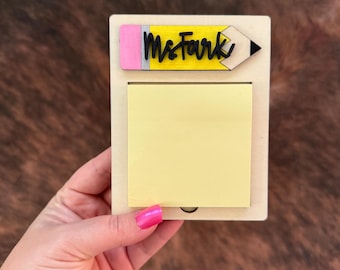 Teacher Sticky Note Pad Holder Gift | Personalized Teacher Name Gift | Student Gift For Teacher | Teacher Gift | Teacher End of Year Gift