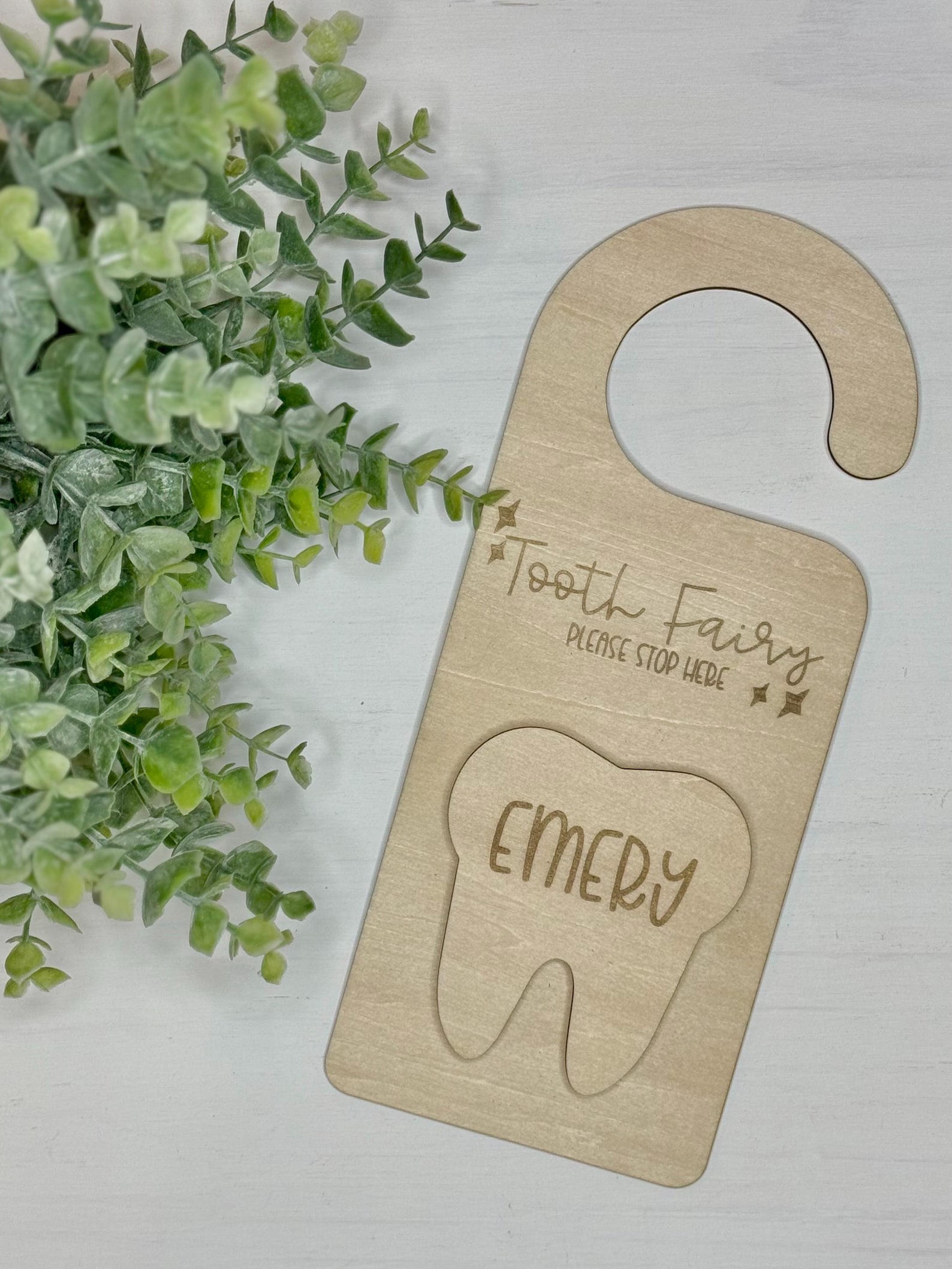 Personalized Wooden Tooth Fairy Door Hanger: Custom Name, Money Slot - Etsy