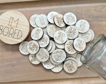 I&#39;m Bored Idea Jar, Kids Activity, Summer Break, Kids Activities, Game night ideas, Boredom solution, rainy day activities, family gift