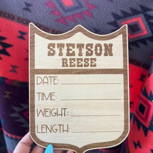 Rodeo Name Sign, Baby Name Sign, Hospital Sign, Birth Stats, Western, Baby Sign, Gift, Baby Gifts, Baby Shower, Birth Announcement, Rodeo