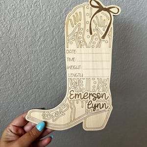 Western Name Sign, Baby Name Sign, Hospital Sign, Birth Stats, Western, Baby Sign, Gift, Baby Gifts, Baby Shower, Birth Announcement