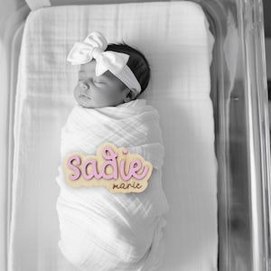 Baby Name Sign, Baby Name, Baby Name Announcement, Hospital Name Sign, Newborn Name Wood Sign, Baby Shower Gift, Gift, Birth Announcement