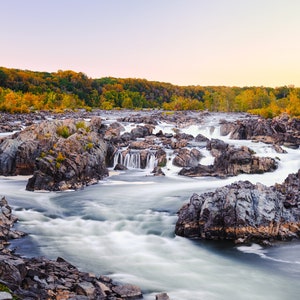 Great Falls National Park Photo Print - Waterfall Photo Print - Great Falls, Virginia - Fall Foliage Photo - Landscape Photography - Art