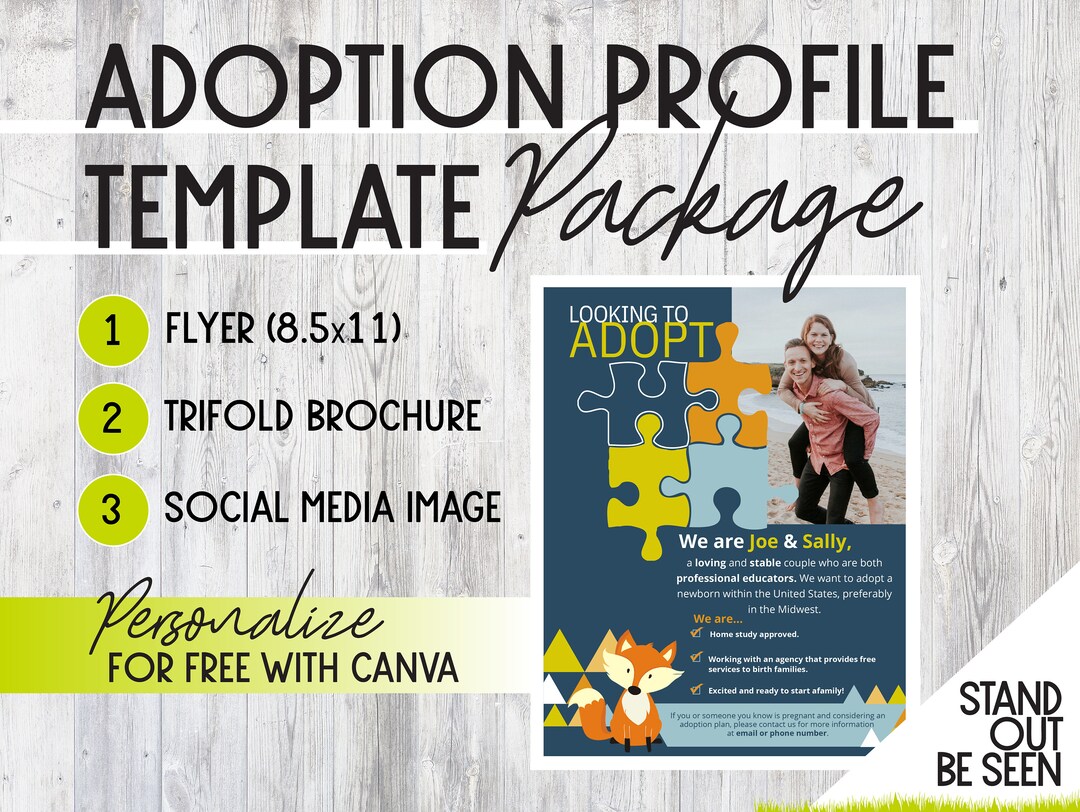 Adoption Profile Template Adoption Flyer Adoption Package Etsy
