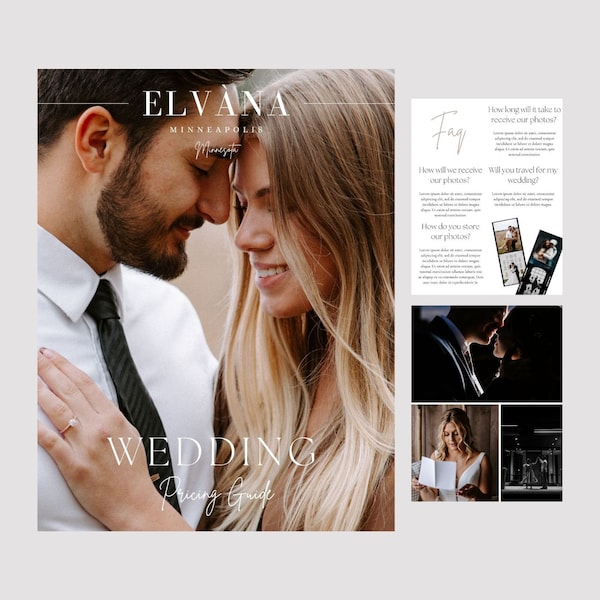 Elvana CANVA Wedding Template Wedding Pricing Photographers Client Guide Luxury Wedding Guide