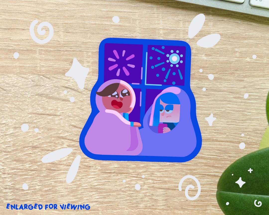 Lily And Zari Duolingo Sticker Hand drawn Laminated Vinyl Laptop lily-and-zari-duolingo-sticker-hand-drawn-laminated-vinyl-laptop