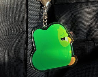 Duolingo owl keychain / cartoon clear acrylic keychains / funny meme gifts / cute owl keychain gifts / gifts for her / gifts for him