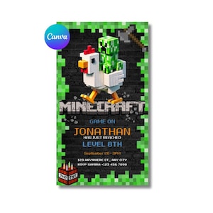 Video games Pixel digital invitation, to send by phone (text, WhatsApp, DM)