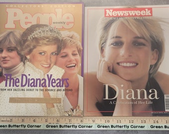 Diana Collectors Edition 1996 People and 1997 Newsweek Magazines