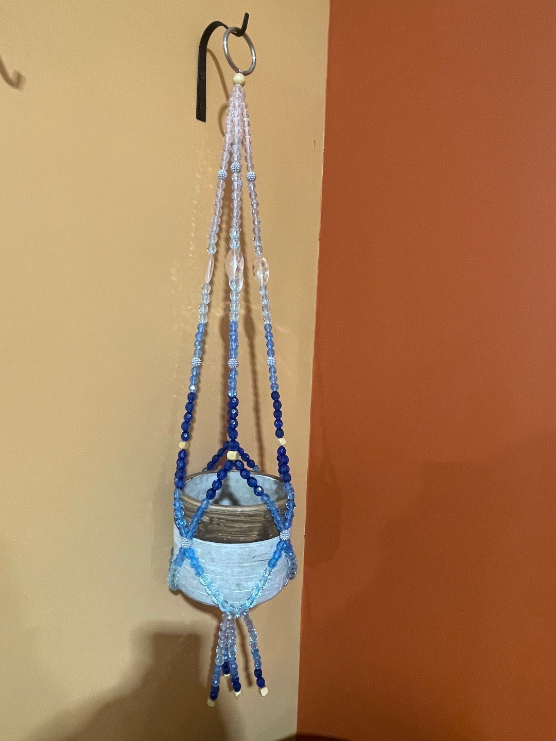 Beaded Plant Hanger Etsy