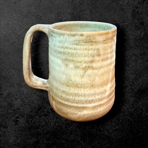 Shearwater Pottery Lg Ribbed Stoneware Coffee Mug Neutral Glaze Mississippi USA