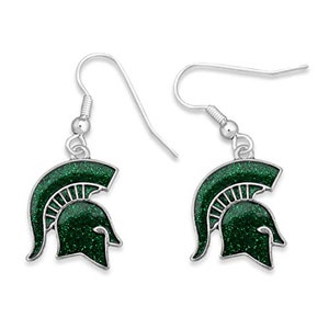 43345 Michigan State Glitter Logo Earrings