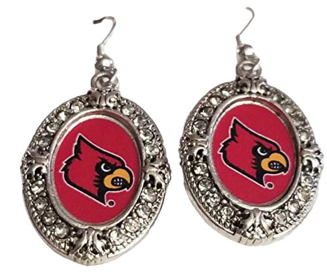 47286 Louisville Cardinals Crystal Lacy Oval Rhinestone 