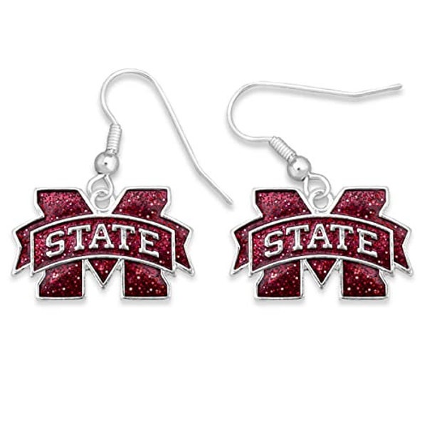 43345 Mississippi State Glitter Logo Earrings