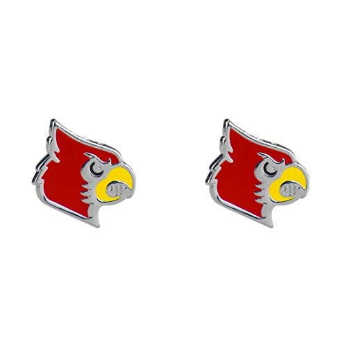 University of Louisville Cardinals Mascot Head Dangle Earrings Gold Plated