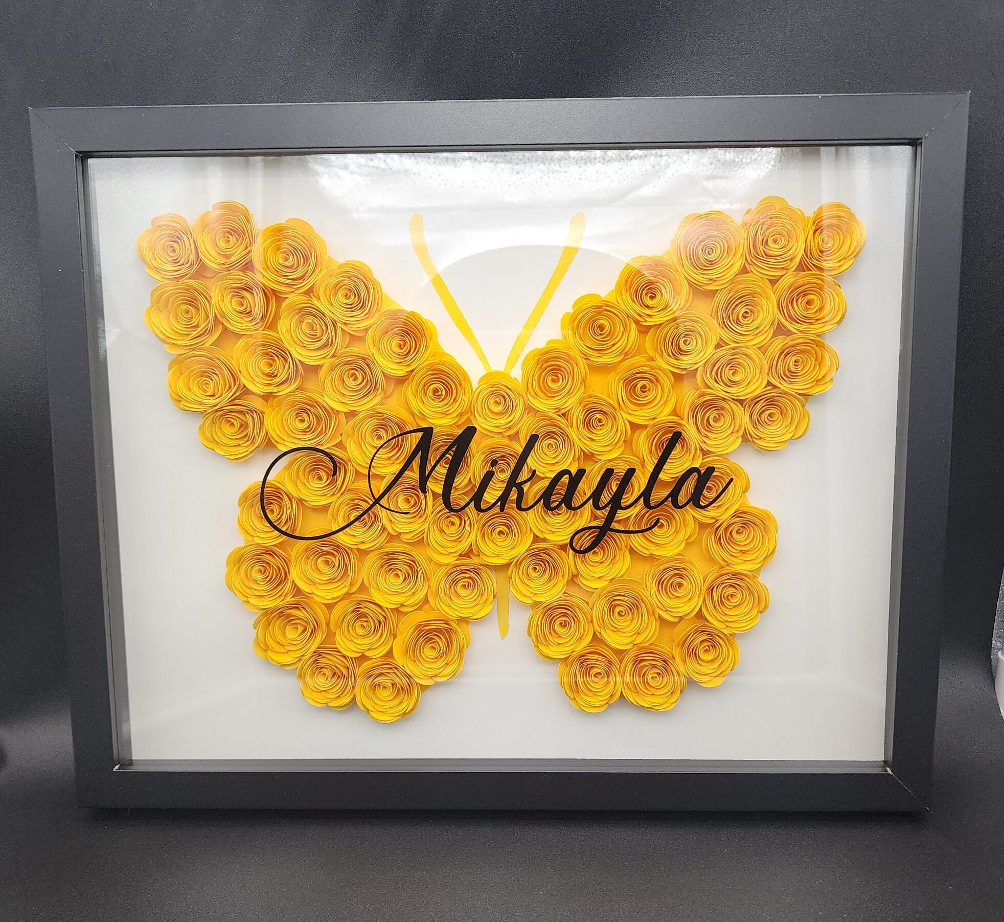 Butterfly Shaped Flower Box Customized Paper Shadow Box Christmas,  Anniversary, Birthday, Baby, Valentines, Holidays, Gift 