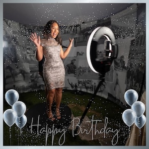 Modern 360 Booth Photo Template, Silver Birthday 360 Booth Overlay , 360 Photo Template, Gold 360 Overlay for Party, Touchpix Overlay.