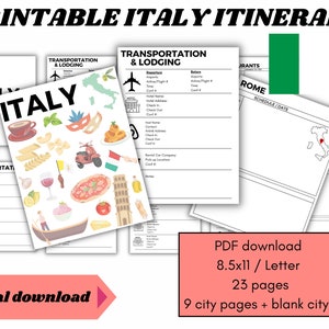 Italy travel planner, Europe trip planner, Travel itinerary planner, Printable travel planner, Italy travel guide, Europe itinerary planner