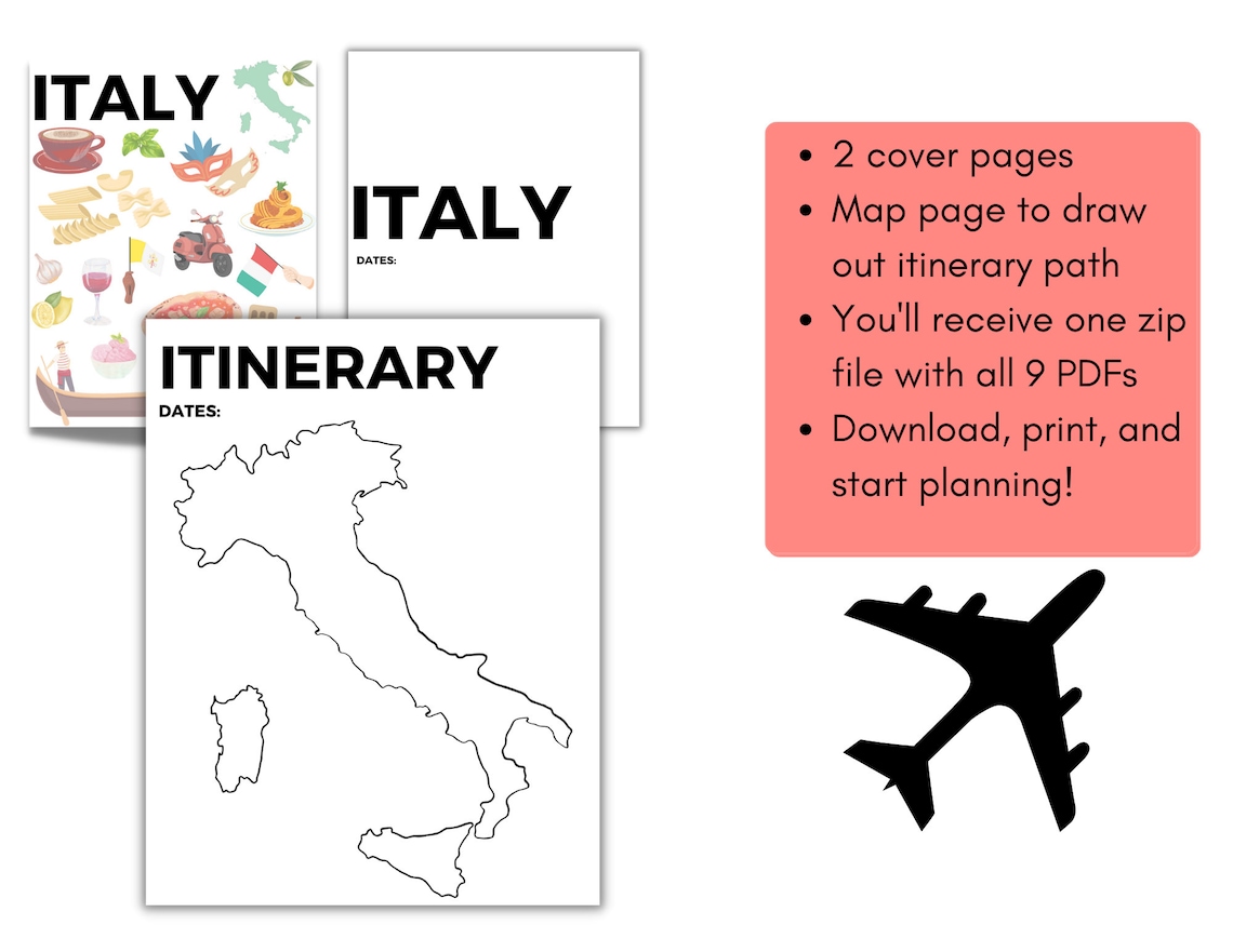Italy Travel Planner, Europe Trip Planner, Travel Itinerary Planner ...