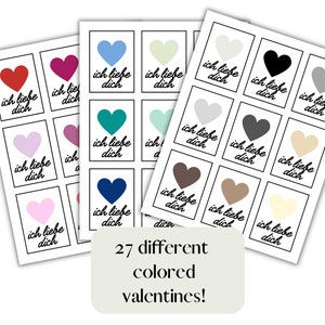 Printable Valentine's Day Cards, German Valentine, Minimalist Valentine ...