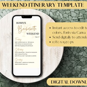Birthday Weekend Itinerary, Bachelorette Party Itinerary, Digital Itinerary Template, Girls Weekend Itinerary, Birthday Itinerary Template