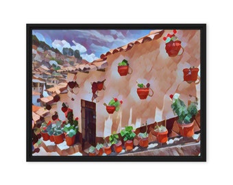 Cusco City Streets Framed Canvas