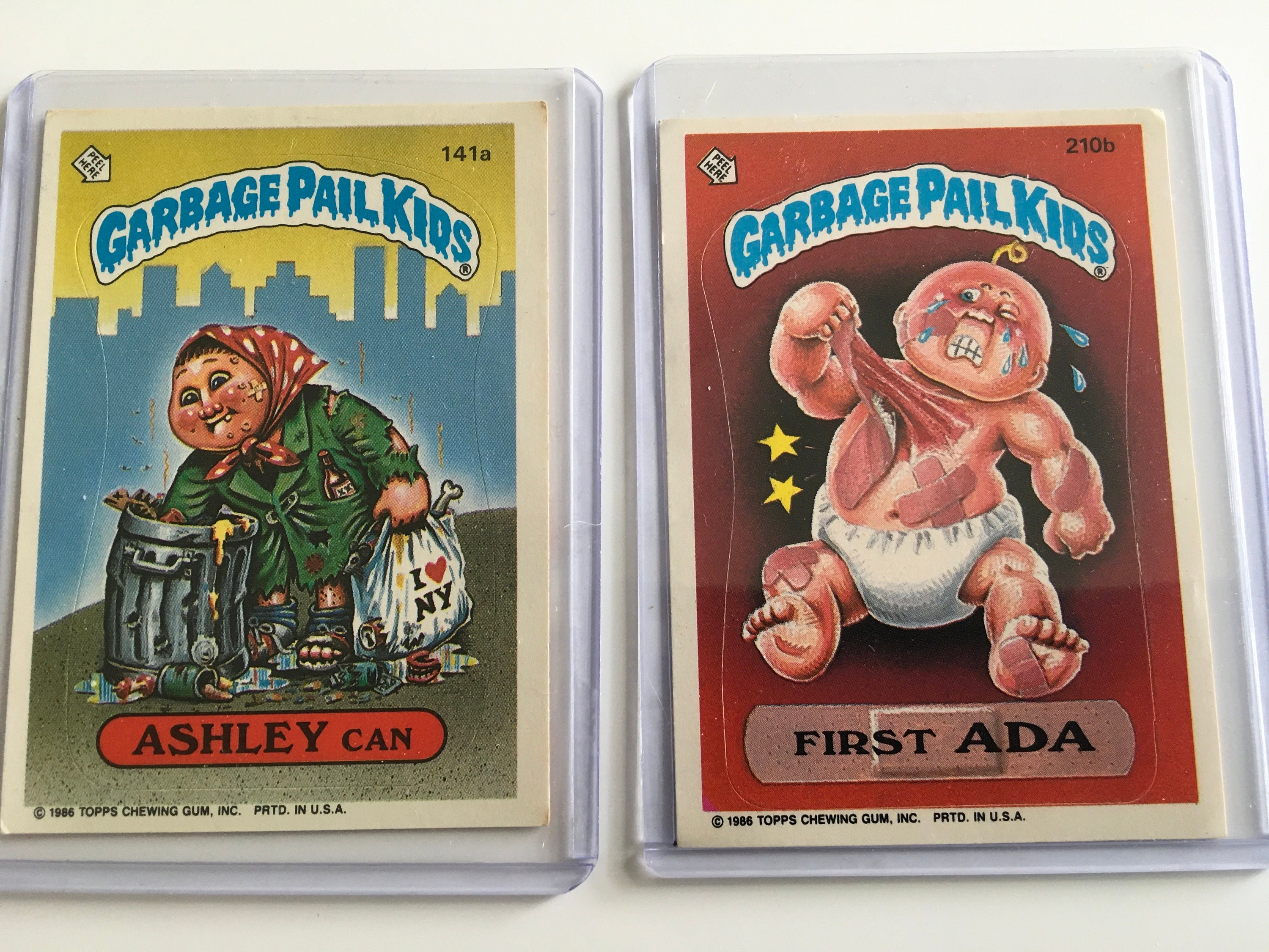 Vintage 1986 Garbage Pail Kids Cards Ashley Can 141a and First Etsy