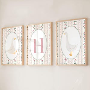 Vintage Goose Nursery Print Set: Coquette Cottagecore Decor (Digital Download)