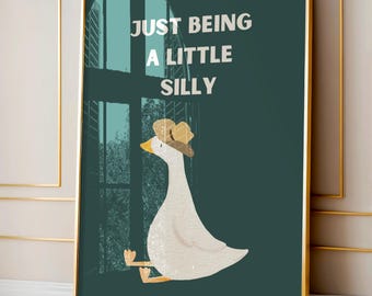 Cowboy Goose Nursery Art: Silly Farm Animal Poster (Digital Download)