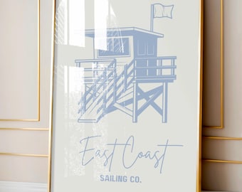 East Coast Sailing Co. Print: Blue Beach House Decor (Digital Download)