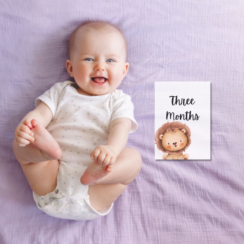 Baby Monthly Milestone Printable Cards Instant Digital Download Baby ...