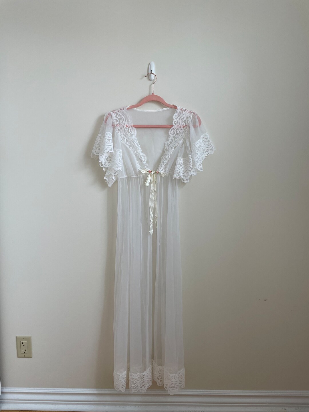 Tosca Lingerie Ivory Lace Peignoir Robe - Etsy