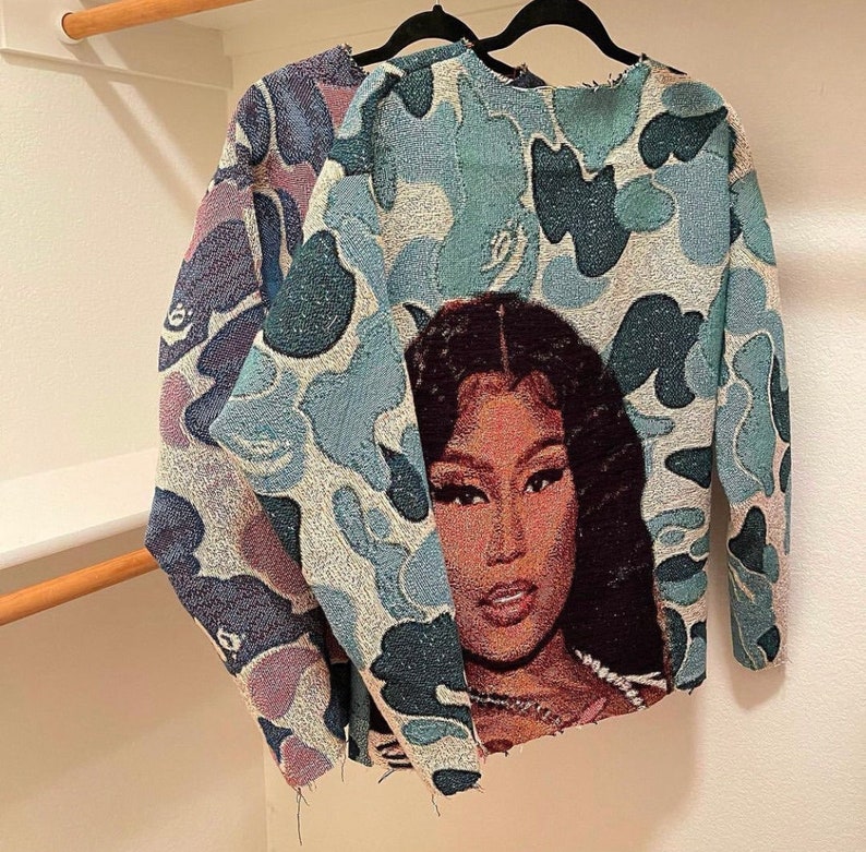 Green Nicki Tapestry Sweater Minaj Etsy