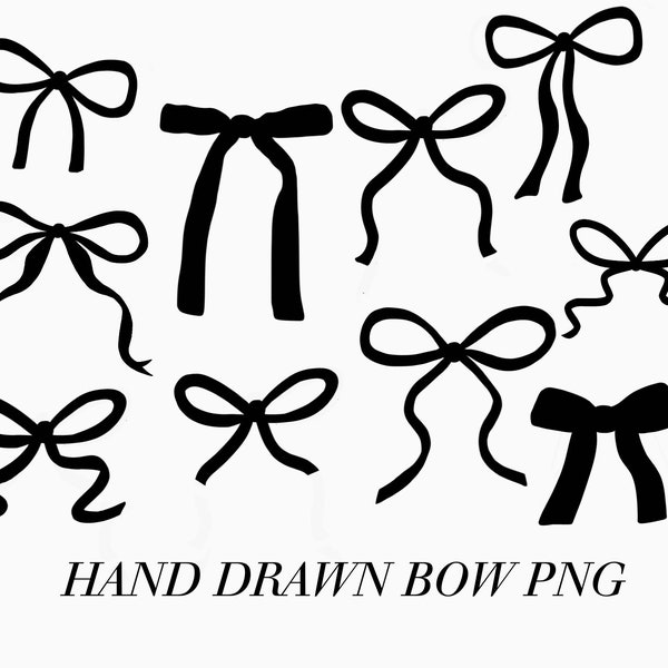 Hand Drawn Bow Clip Art PNG