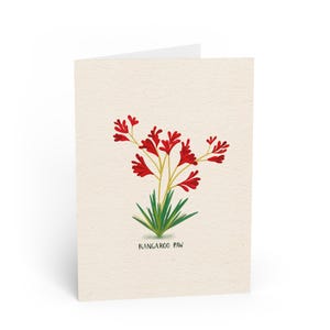 Carte pour notes florale vierge australienne patte de kangourou