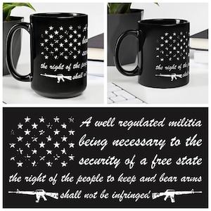 2nd Amendment Flag Charity Support for GOA Black Glossy Mug