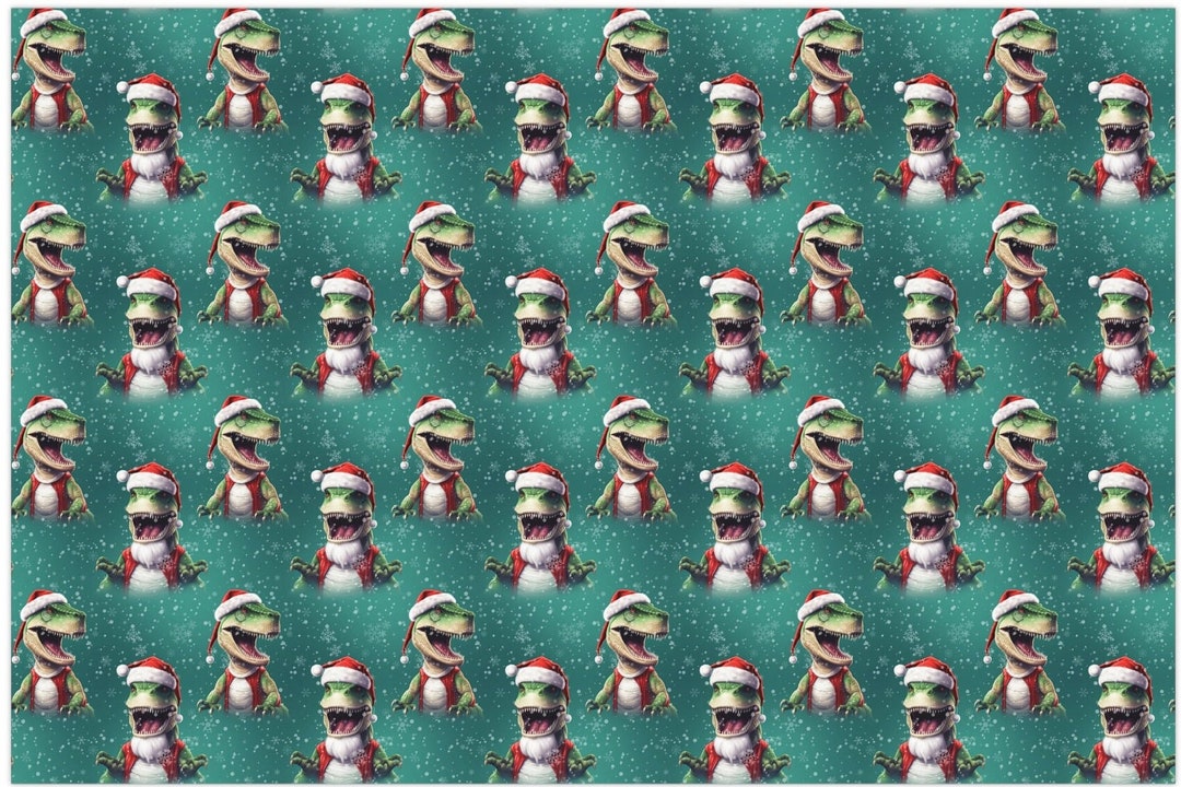 DINOSAUR CHRISTMAS WRAPPING Paper Dino Xmas Gift Wrap Roll Etsy