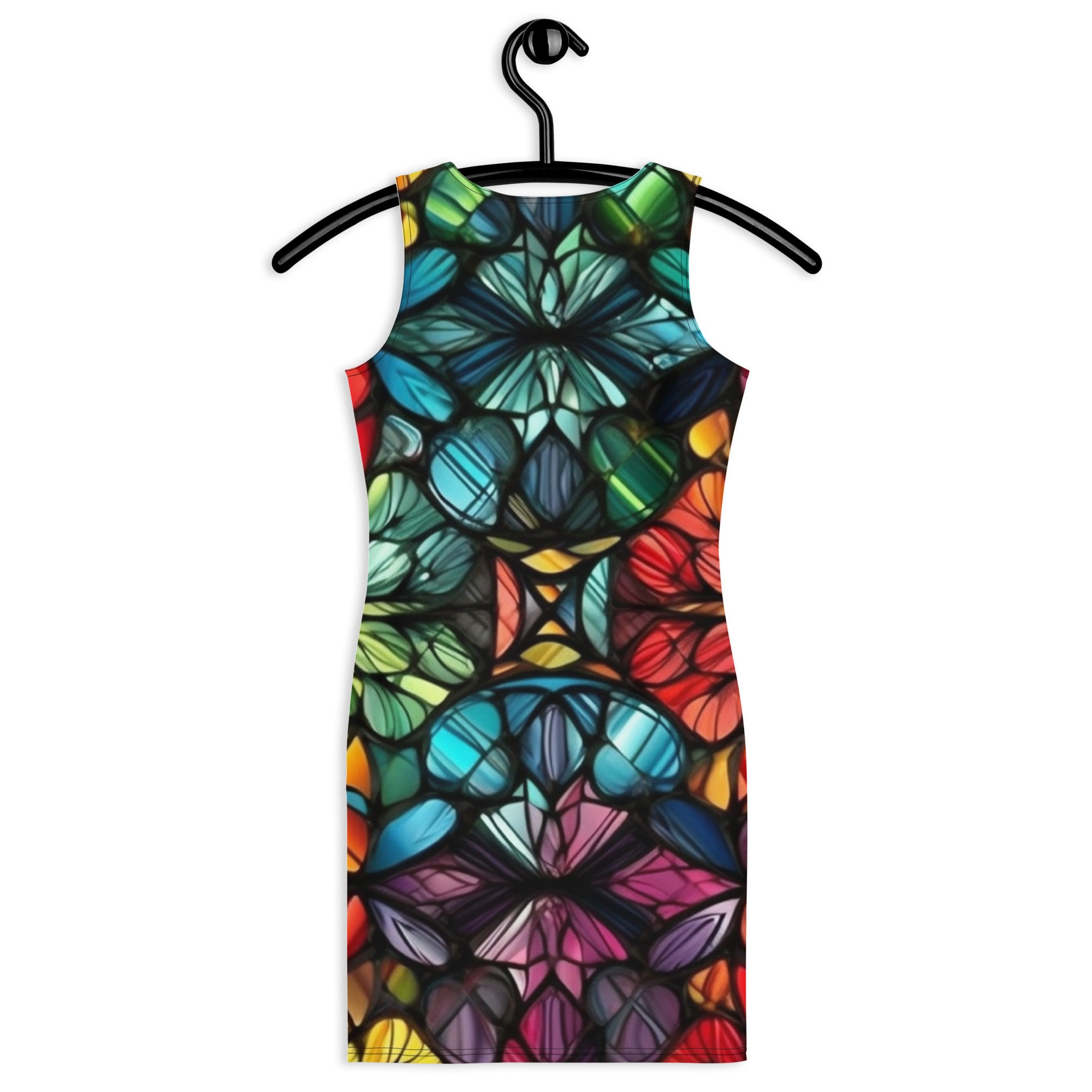 STAINED GLASS DRESS Multicolor Mosaic Pattern Art Sublimation Cut