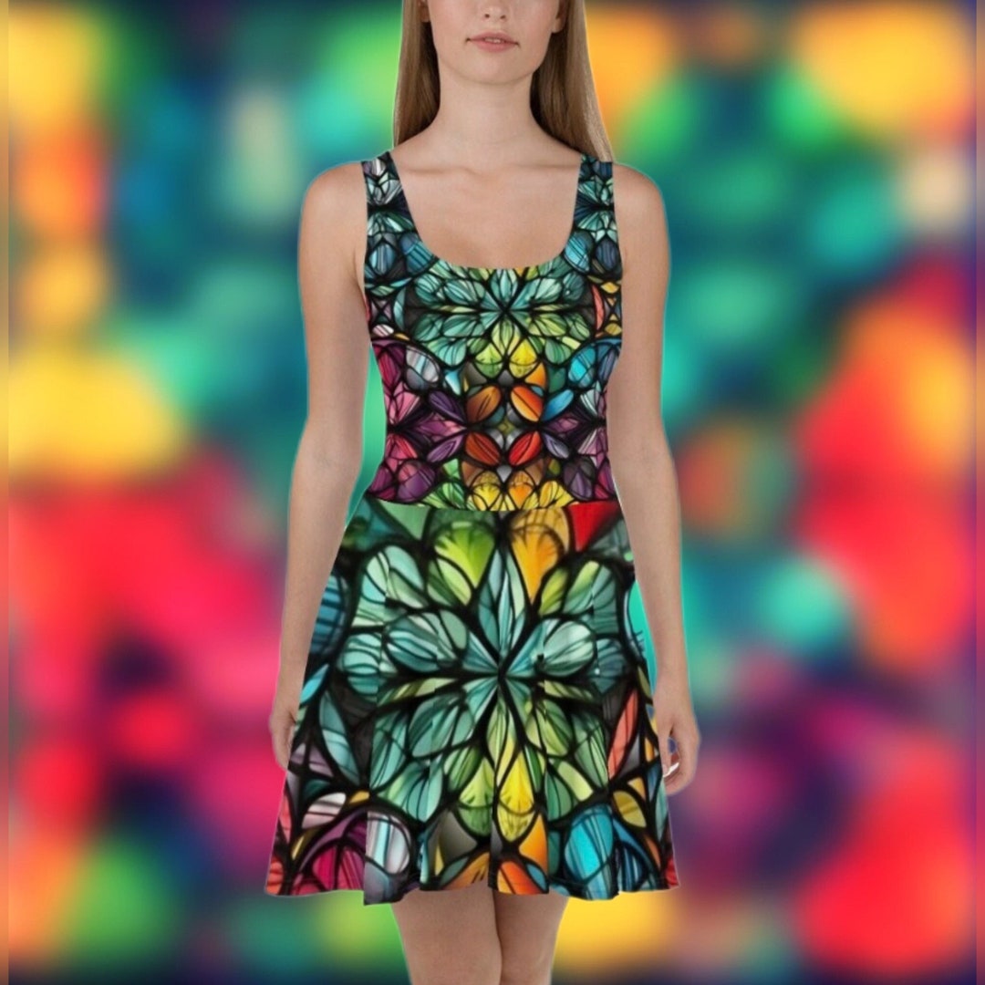 Women Skater Multicolor Dress