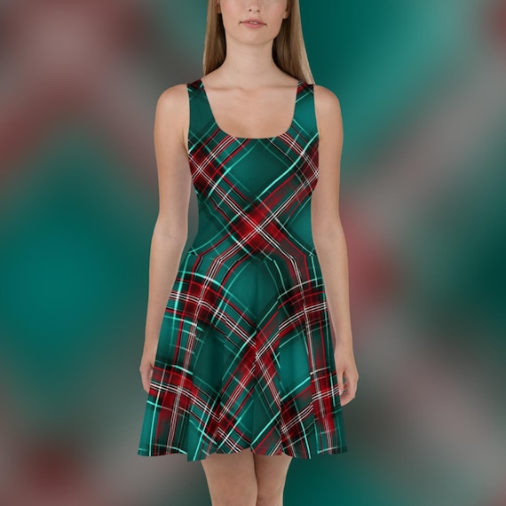 green emerald velvet dress Hell Bunny Brittany Tartan Plaid Pinafore Dress (4X, Green) at Amazon  Women's Clothing store