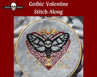 PATTERNS - 2023 Gothic Valentine Cross Stitch Stitch-Along, Cross Stitch Pattern, Witchy Stitch-Along, Modern Cross Stitch