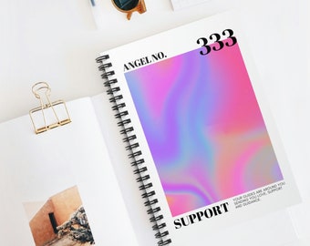 Trendy Aesthetic Angel Numbers Aura Spiritual 333 Spiral Notebook - Ruled Line