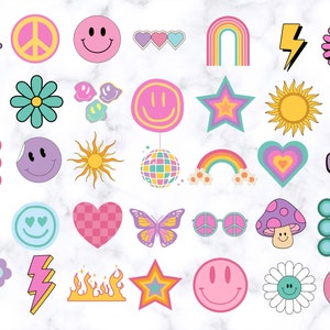 Happy Face SVG, Retro SVG, Groovy SVG, Daisy Flower Svg, Trendy Clipart ...