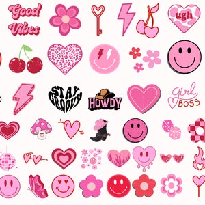 Retro SVG Bundle, Happy Face SVG, Trendy Svg Groovy Png, Red Pink SVG ...