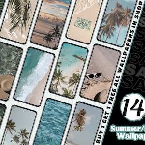 iPhone Hintergrundbild, Sommer Strand Hintergrundbild, ästhetisches trendiges Handy-Hintergrundbild, Boho-Hintergrundbild, iOS-Hintergrundbild und Startbildschirm, digitaler Download